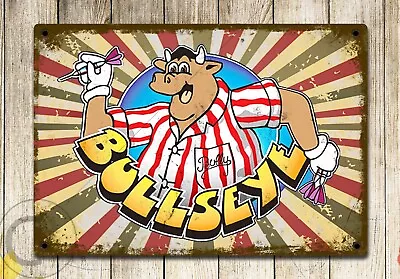 Bullseye Retro Metal Aluminium Sign Man Cave Shed Darts Games Room Cool • £6.99