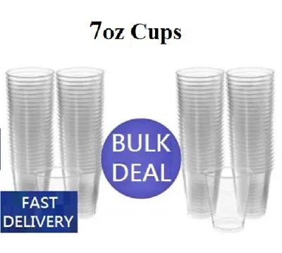 Clear Plastic Disposable Water Cups Drinking Glass Vending Machine Style 7oz • £5.79