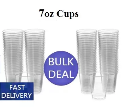 Clear Plastic Disposable Water Cups Drinking Glass Vending Machine Style 7oz • £6.79