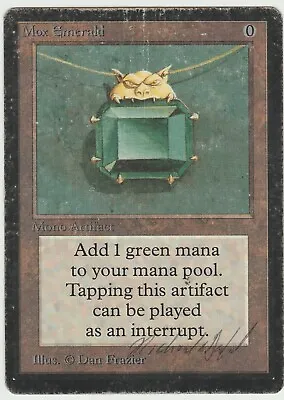 Beta MTG  Mox Emerald  Magic Rare Signed By Richard Garfield • $4999.99