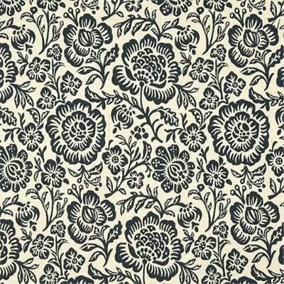 Designer Fabrics F407 54 In. Wide Navy Blue And Beige Floral Matelasse Revers... • $57.57