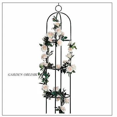 £9.99 • Buy Metal Garden Obelisk Climbing Plant Flowers Steel Frame  Trellis Vines 1.9m