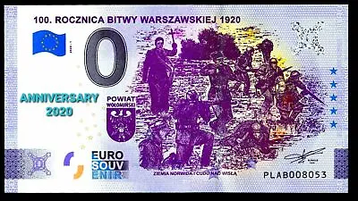 0 Euro Souvenir 100 Anniversary Of The Warsaw Battle Anniversary Poland... • £16.02