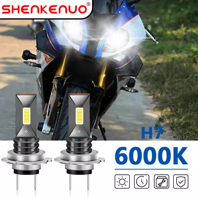 For BMW S1000RR 2009-2019 -2x H7 White 6000K LED HID Headlight Bulbs Upgrade Kit • $25.23