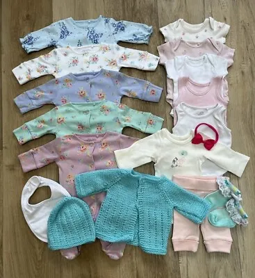 6lbs 2.7kg Premature Tiny Early Small Low Weight Baby Girls Clothes Bundle • £28