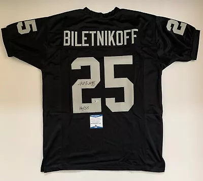 $144.46 • Buy FRED BILETNIKOFF Signed OAKLAND RAIDERS Custom Made Jersey W/HOF 88 - BECKETT
