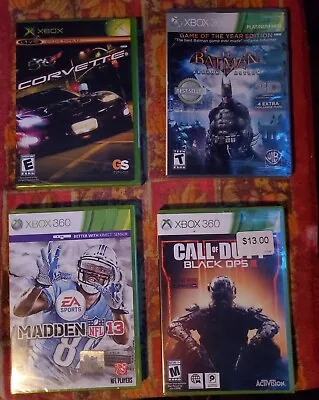 $20 • Buy Xbox 360 4 Game Lot Brand New Call Of Duty Black Ops, Madden 13 Batman Arkham As