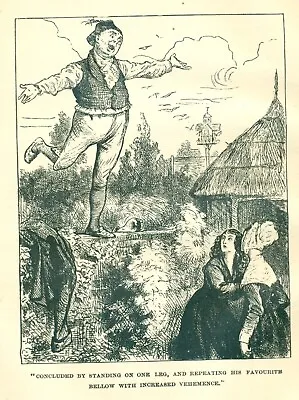 £19.17 • Buy 1870 Vintage Engraving Print  CONCLUDED BY STANDING ON ONE LEG  SV4.