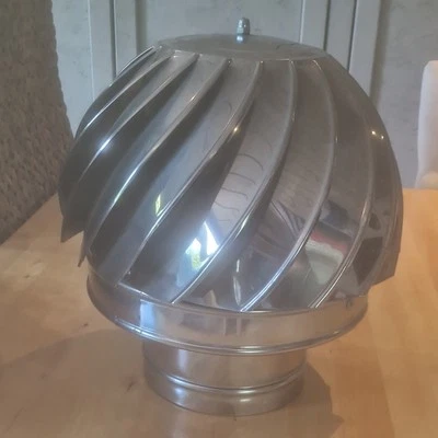 CHIMNEY SPINNER COWL Stainless Steel Spinning Wind Rotating Cap Fit 100 To 350mm