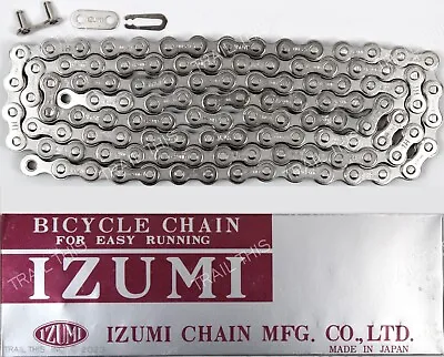 Izumi Standard Silver 1/8  116L BMX Track Fixed Gear Single-Speed Bicycle Chain • $20.75