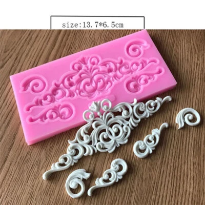 £3.25 • Buy Vintage Silicone Fondant Mould Relief Baroque Cake Border Sugar Decoration Mold