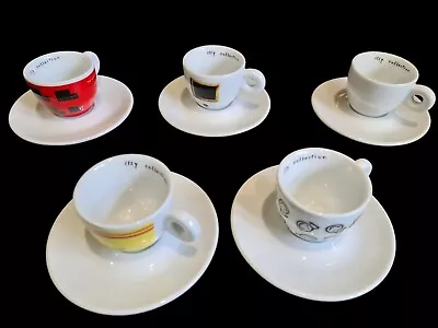 5  Illy Collection  Espresso Cups & Saucer Set - Made In Italy • £20