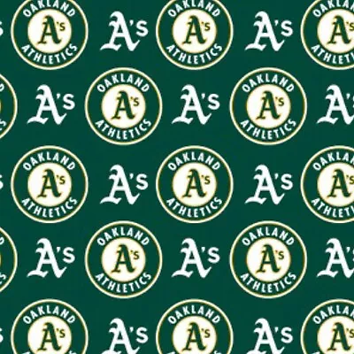 MLB Oakland Athletics A's Logo Green Cotton Fabric Major League Baseball BTHY • $6.15