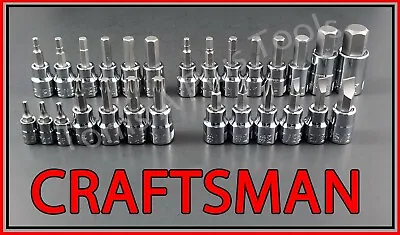 CRAFTSMAN TOOL 27pc SAE METRIC MM Hex Allen Torx Key Ratchet Wrench Socket Set • $47.93