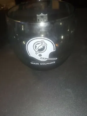 Miami Dolphins NFL Round Smoke Glass Cup • $3.99