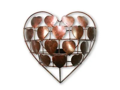 Metal Heart Sconce Tealight Candle Holder Love Heart Wall Art - Bronze Sconce • £15.99