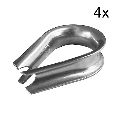 4 X 4mm STAINLESS STEEL THIMBLES Marine Yacht Wire Rope Rigging Boat • £3.60