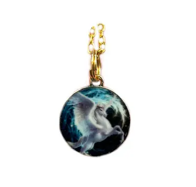 $7.50 • Buy 22” Gold Plated Iron Chain Pegasus Charm Necklace 