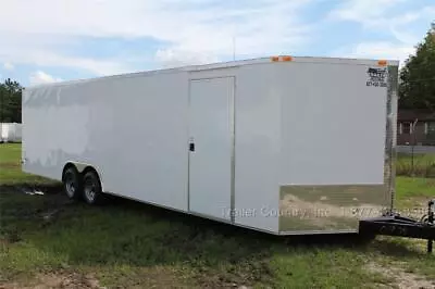 New 2024 8.5 X 28 10k V Nose Enclosed Race Cargo Car Hauler Trailer - Loaded !! • $9295