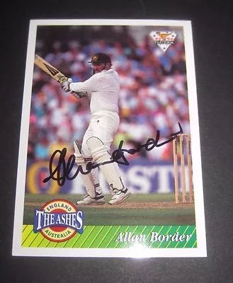 Allan Border (Australia) Signed Cricket Card : Action Batting  + COA / Proof • $150