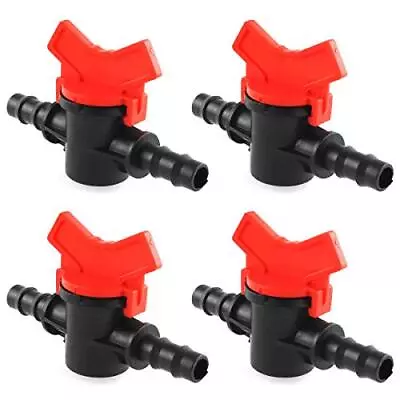 Barbed Ball Valve 4PCS 3/8-Inch ID In-Line Shut-Off Switch With Hose Barb • $14.48