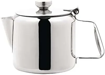 Stainless Steel Metal Teapot Cafe Tea Coffee Drink Kitchen Flip Lid Pot Catering • £6.99