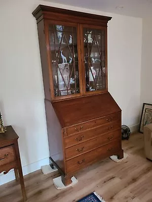 Antique George III Mahogany Secretary Desk With Bookcase • $949