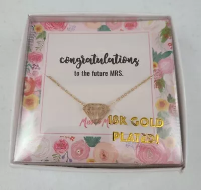 NIB~Miss To Mrs 18K Gold Plated Chain Necklace~Congratulations To The Future MRS • $4.99