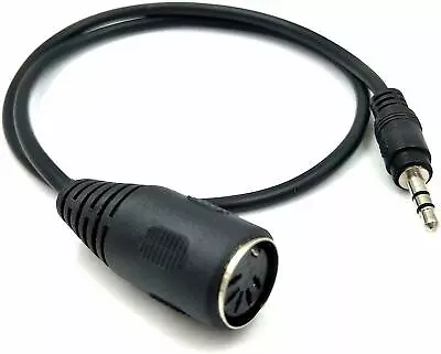 5Pin DIN Plug Female To 3.5mm (1/8in) TRS Stereo Male Jack Converter Audio Cable • £5.95