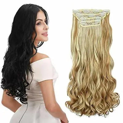 Hair Extensions Clip In Straight Curly Wavy 4 PCS Set Thick Hairpiece • $34.99