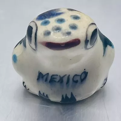 Vintage Miniature Ceramic Frog Floral Mexican Glazed Hand Painted 1 Inch • $12.55