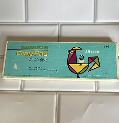 Vintage SAKURA CRAY-PAS 22 OIL COLORS STICK FORM JAPAN Crayon Paints Art Supply • $12