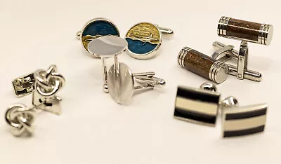 (5 Sets)  BRAND NEW Vintage LOT Cufflinks NAUTICAL Shark Knots Silver SWANK • $44.95