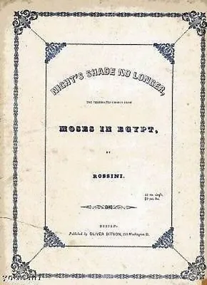 Night's Shade No Longer Moses In Egypt  Antique Music Ca 1850's • $13.59
