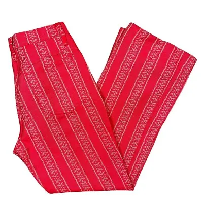 Vintage 70s White Stag Ski Pants Apres Red SnowSuit Bib Striped/Pattern Pants 28 • $70