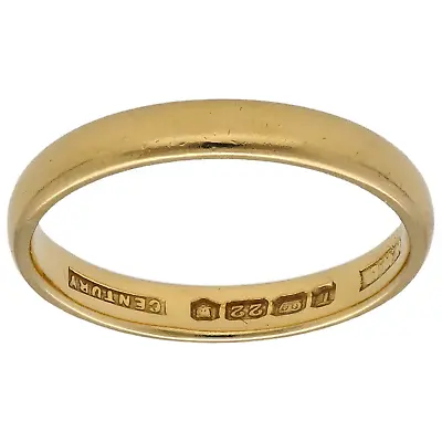 22ct Gold Ring 3.19g Wedding Plain Size L 1/2 - Fully Hallmarked • £185