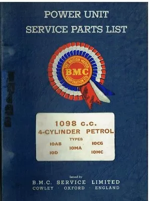 AUSTIN A35 A40 MORRIS MINOR 1000 SPRITE 2 MIDGET 1 1098cc ENGINE PARTS CATALOGUE • $76.78