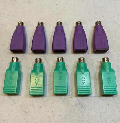 $10 • Buy Lot 0f 10 - USB Female To PS/2 Male Adapter Converter Keyboard/Mouse 