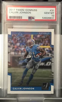 2017 Panini Donruss Calvin “Megatron” Johnson #31 PSA 10 GEM MINT LOW POP 8 HOF • $24.95