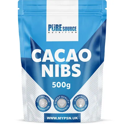 PSN Organic RAW Cacao Nibs 500g-Superfood 100% Natural| Vegan |Soy & Gluten Free • £10.99