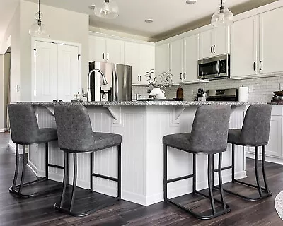 Set Of 4 Counter Height Bar Stools Bar Chairs For Kitchen Island Barstools Gray • $448.99