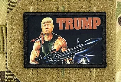 Trump Rambo Morale Patch / Military Badge ARMY Tactical Hook & Loop 220 • $8.99
