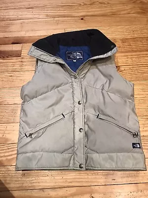 The North Face Down Vest Women’s Khaki Vintage Late 80s-90s USA Made 🇺🇸 Sz 10 • $54