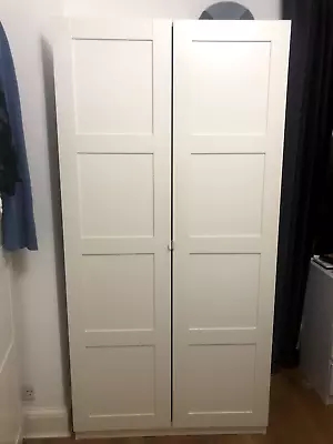 3 X White 2 Door Ikea Pax Wardrobe + 1 X White Set Of Drawers • £350