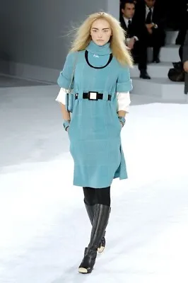 Chanel Turquoise Blue Vintage Mid Length Dress (Size FR36 F/W 2007 Runway) • $1390.50