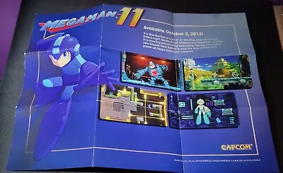 Mega Man 11 Legacy Collection 1/2 Advertisement Poster 15.5 X11.5” G/VG Cond • $34.99