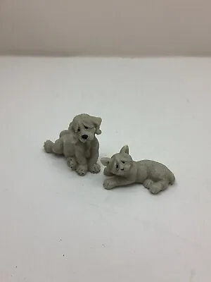 Kitty Cat And Puppy Miniature Quarry Critters Figurines • $9
