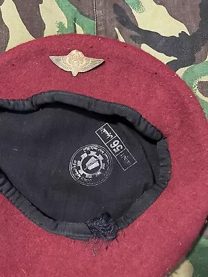 Vintage Iraqi Special Forces Airborne Maroon Wool Beret W/Wing Late 1980’s • $59.99