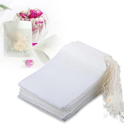 $7.12 • Buy US 100-400 Pcs Disposable Filter Drawstring Flip Empty Teabag Herb Loose Tea Bag