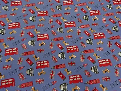 London Blue Kids 100% Cotton Poplin Fabric 112 Cm Wide Sold Per Metre  • £5.99